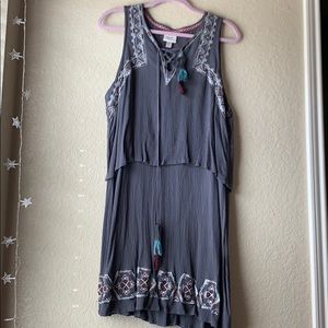 Embroidered tank dress